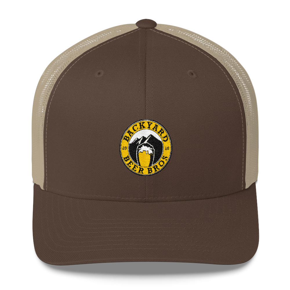 Embroidered Trucker Hat - Beige - Backyard Beer Bros